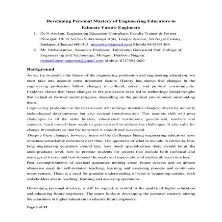 Developing Personal Matereyto Educate Future Engineers