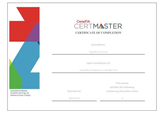 CompTIA A+ 220-801 Certificate | PDF