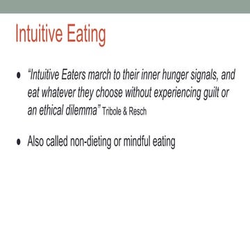The 10 Principles of Intuitive Eating | PDF