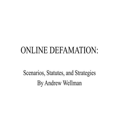 Online Defamation
