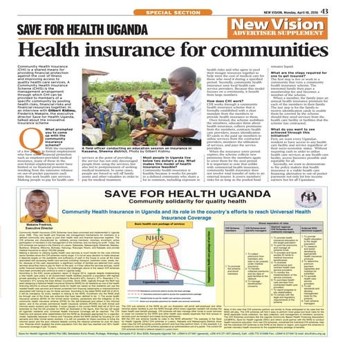 Views on the proposed National Health Insurance Scheme for Uganda