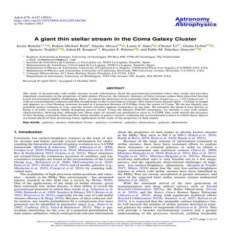 A giant thin stellar stream in the Coma Galaxy Cluster