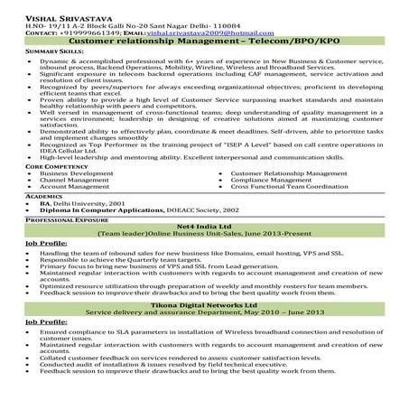Resume vinay patni | DOC