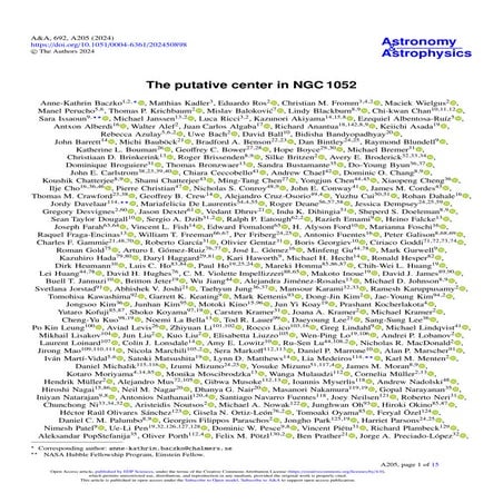 TheputativecenterinNGC1052 - eht interferometry