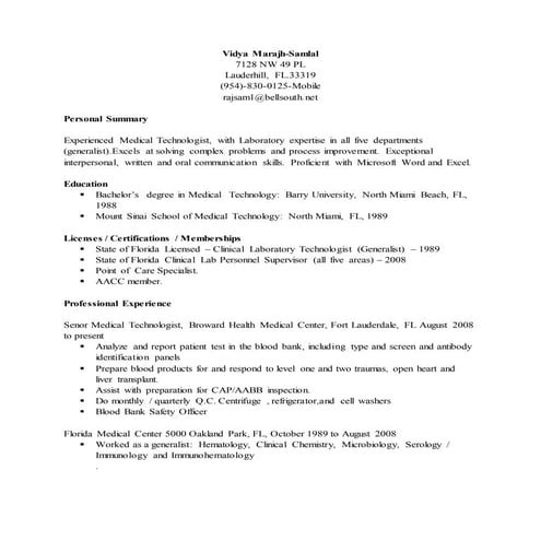 Vidya Marajh RESUME