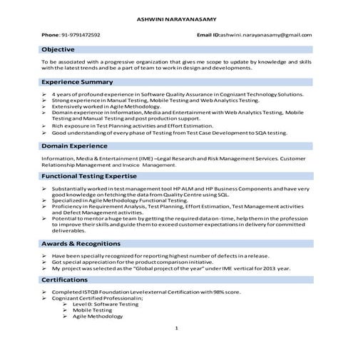 Salesforce Testing Resume | DOCX