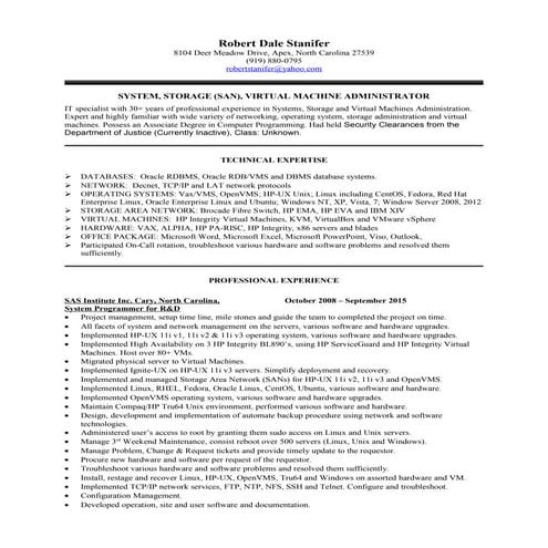 Resume - Stanifer Robert Dale - New Sum