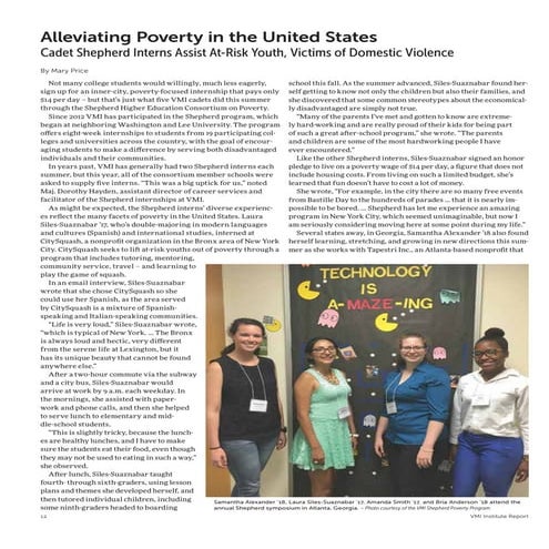 Institute Report Shepherd Poverty