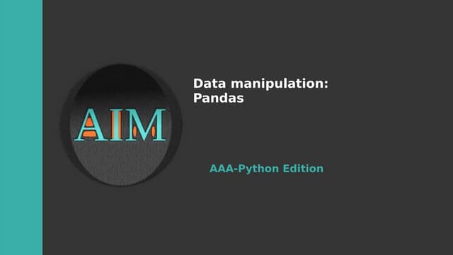 Aaa ped-5-Data manipulation: Pandas 