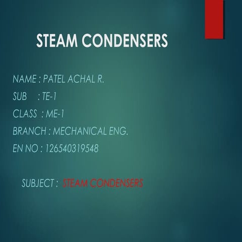 STEAM CONDENSERS ppt