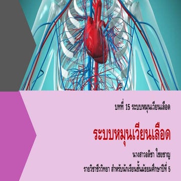 ระบบหมุนเวียนเลือด ชีววิทยา มัธยมศึกษาตอนปลาย