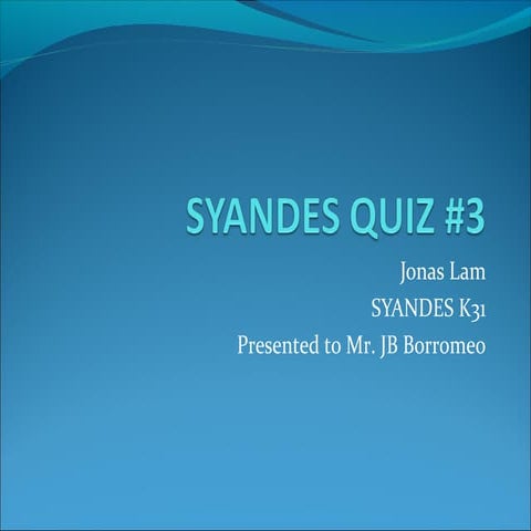 SYANDES QUIZ #3
