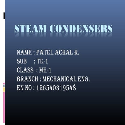 STEAM CONDENSERS ppt 2
