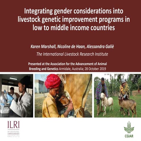Integrating gender considerations into livestock genetic improvement programs...