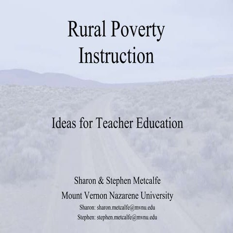 Rural Poverty and Instruction