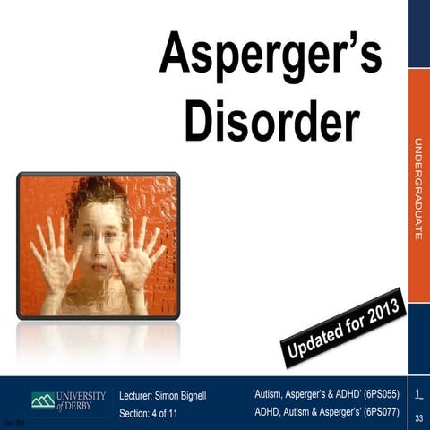 AAA Section 04 Asperger's Disorder Ver 04 2013
