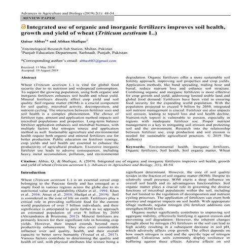 Integrated use of organic and inorganic fertilizers improves soil health, gro...