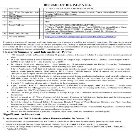 DR PCPATEL RESUME LINKEDIN