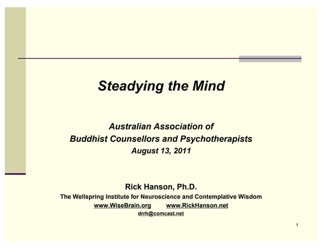 Steadying the Mind