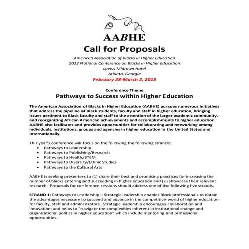 AABHE 2013 Call for Proposals