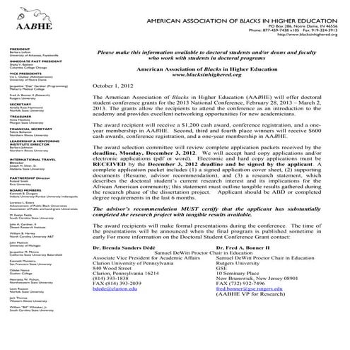 AABHE Doctoral Student_Award_2013_Final_Document