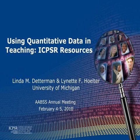 Using Quantitative Data in Teaching: ICPSR Resources