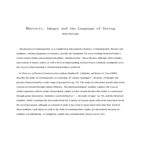 rhetoric, images and the language of seeing