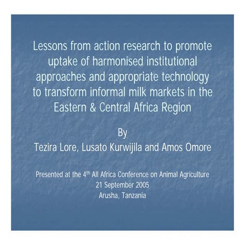Lessons from action research to promote uptake of harmonised institutional ap...