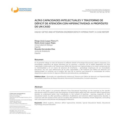 Aaccii y tdah. analisis de un caso.