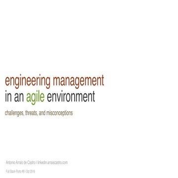 Engineering Management - Challenges and misconceptions