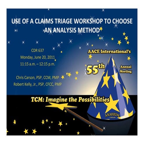 Use Of A Claims Triage Workshop To Choose An Analysis Method