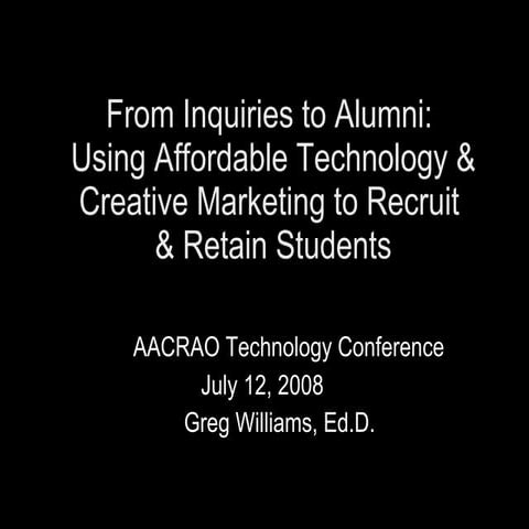 American Association College Registrars Admissions Officers (AACRAO) Presenta...