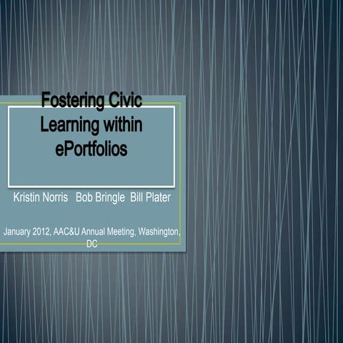 Fostering Civic Learning with ePortfolios
