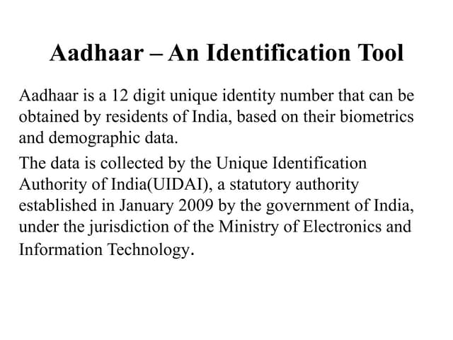 Aadhaar- National Identity proof