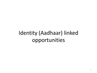Aadhaar (Identity) Innovation ideas