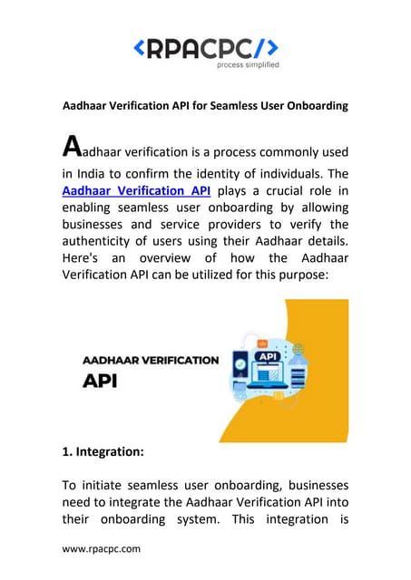 Top Aadhaar demographic Verification API Provider.pptx