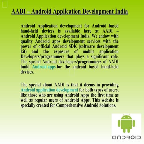 Android application development india | PPT