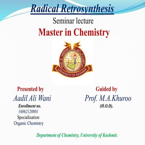  Radical retrosynthesis