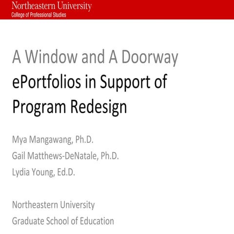 A Window and a Doorway: ePortfolios in Support of Program Redesign