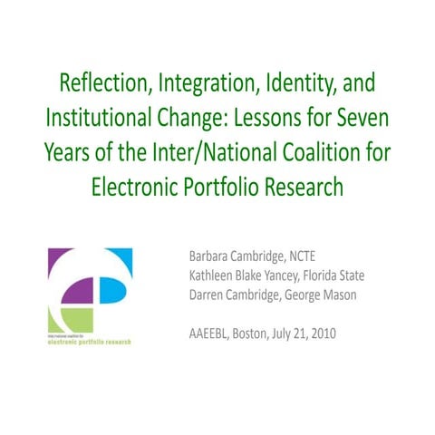 Reflection, Integration, Identity, and Institutional Change