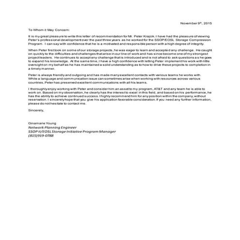 Reference Letter Electrical & Instrumentation | DOCX