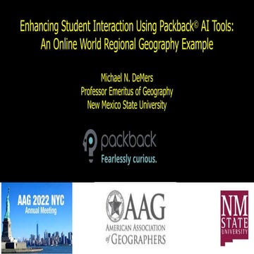 Enhancing Student Interaction Using Packback© AI Tools:An Online World Regio...