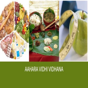 AAHAARA VIDHI VIDHANA PROPER CODE AND CONDUCT OF FOOD INTAKE