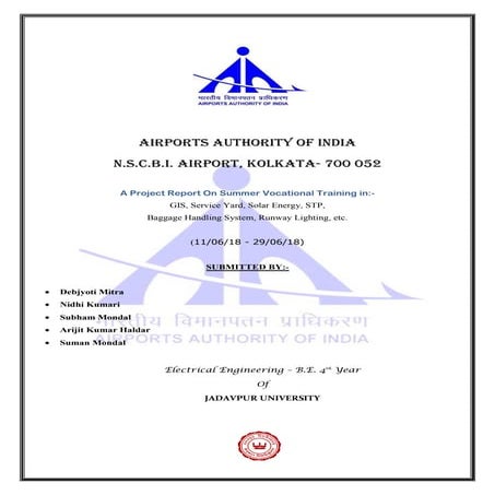 AAI NSCBI Electrical Vocational Training Report