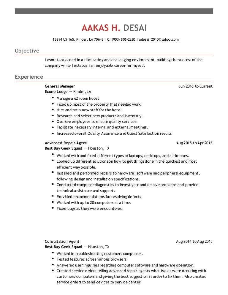 aakas h desai resume geek squad resume