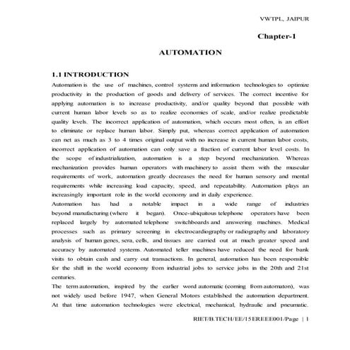 seminar report on industrial automation