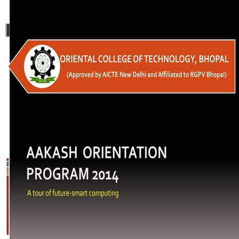 Aakash tablet orientation prog for High school students