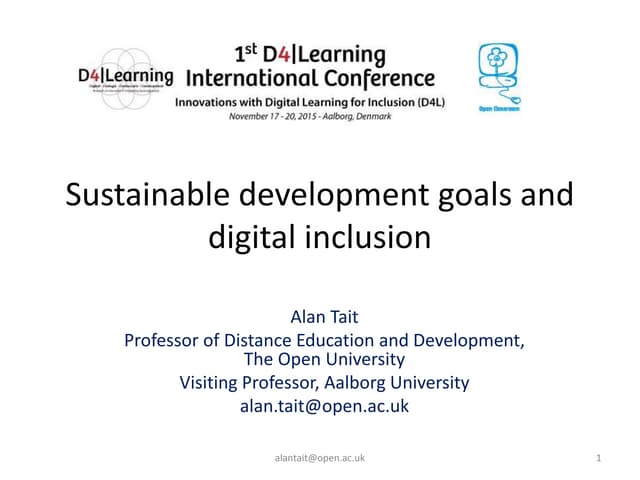 Sustainable development goals and digital inclusion for learning