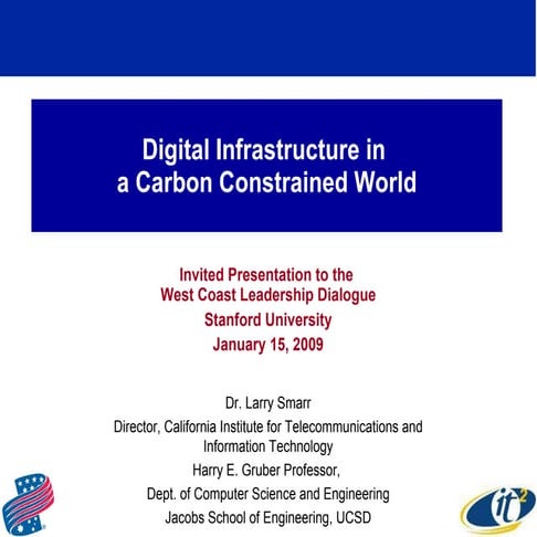 Digital Infrastructure in a Carbon Constrained World