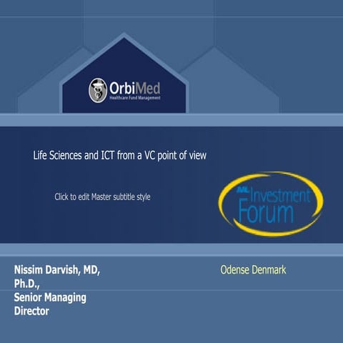 AAL Investment Forum 2010 - Life Sciences and ICT from a VC point of view